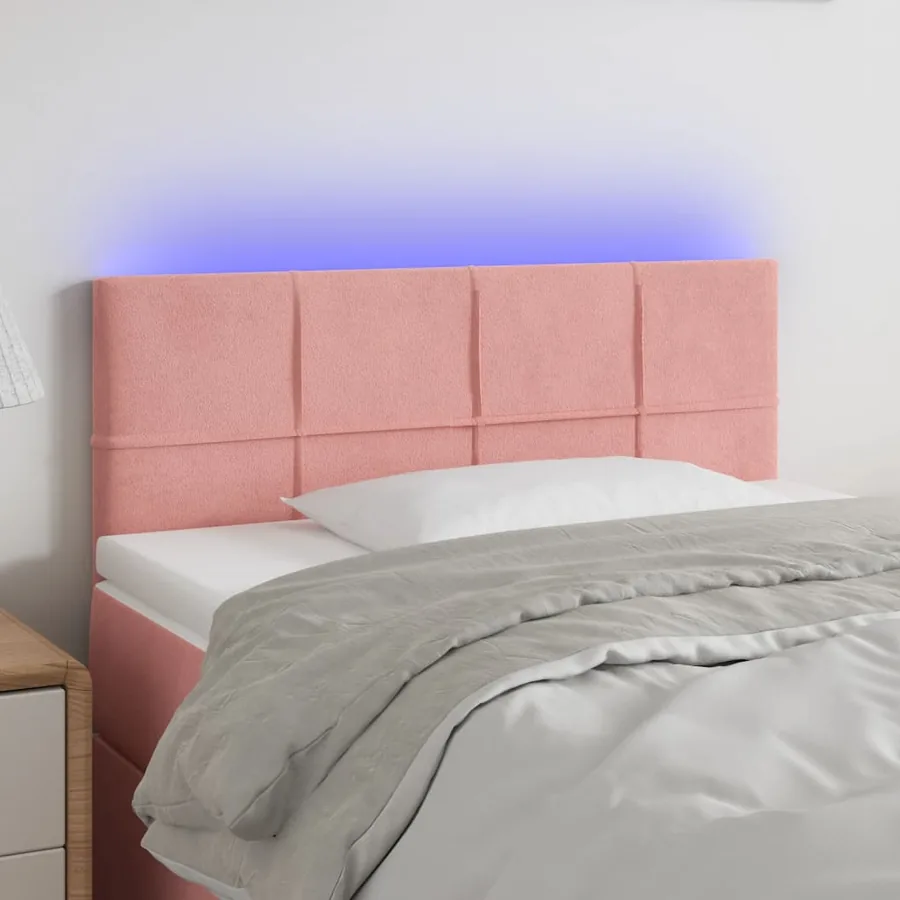 Tête de lit à LED Rose 90x5x78/88 cm Velours
