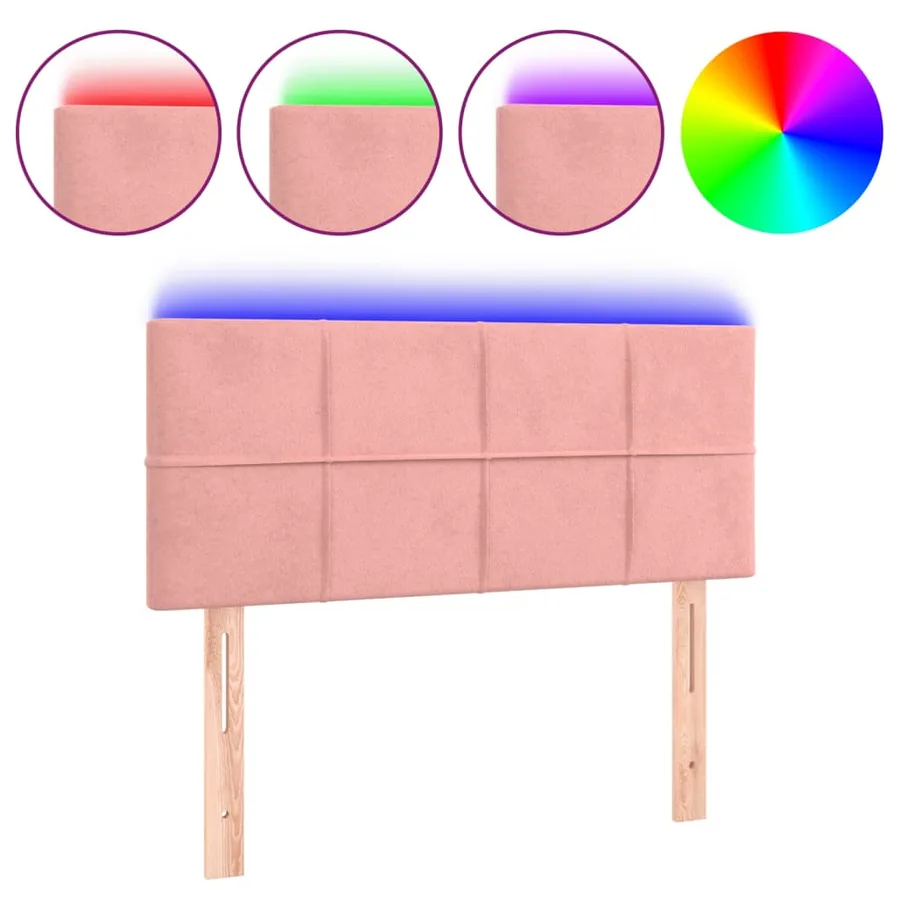 Tête de lit à LED Rose 90x5x78/88 cm Velours - 2