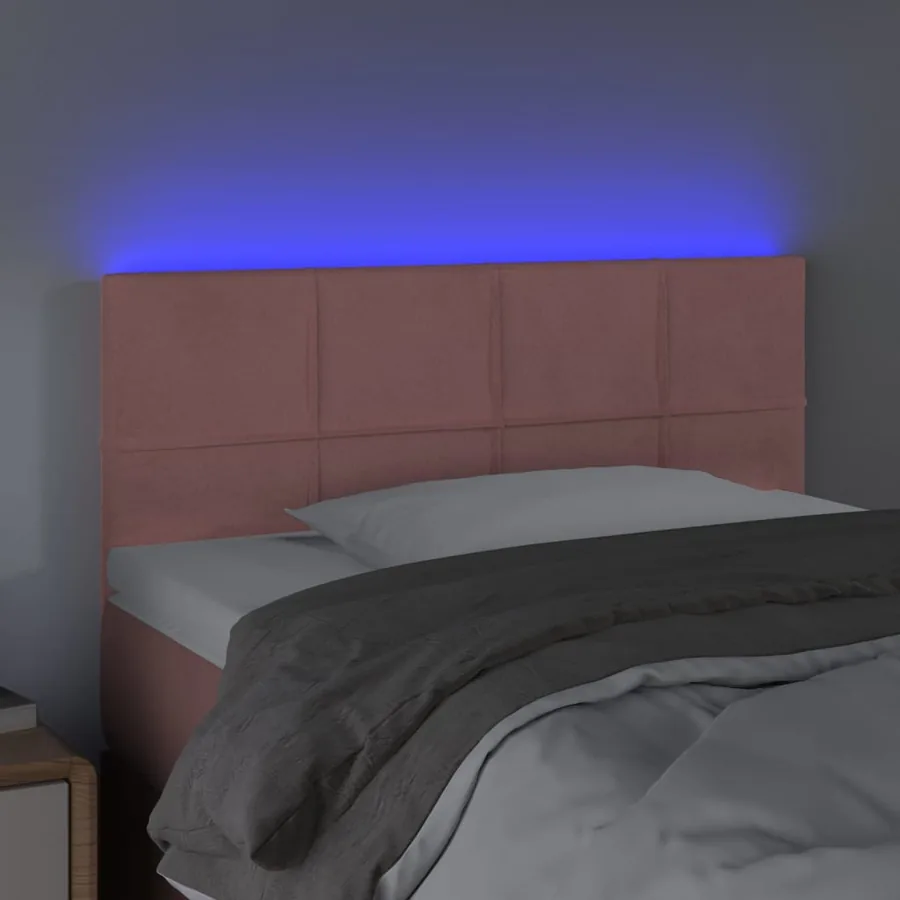 Tête de lit à LED Rose 90x5x78/88 cm Velours - 3