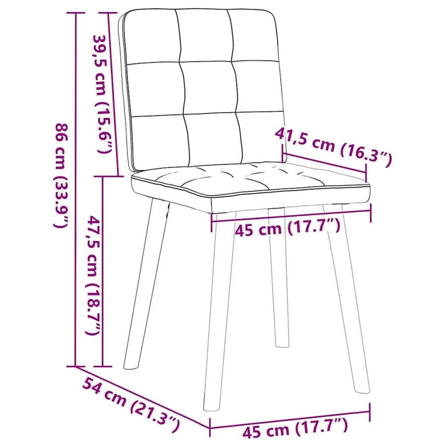 Chaises à manger lot de 4 gris clair tissu - 9