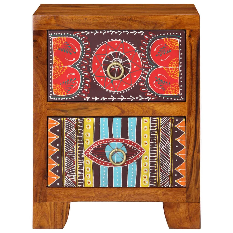 Table de chevet 35x35x45 cm bois d'acacia massif - 2
