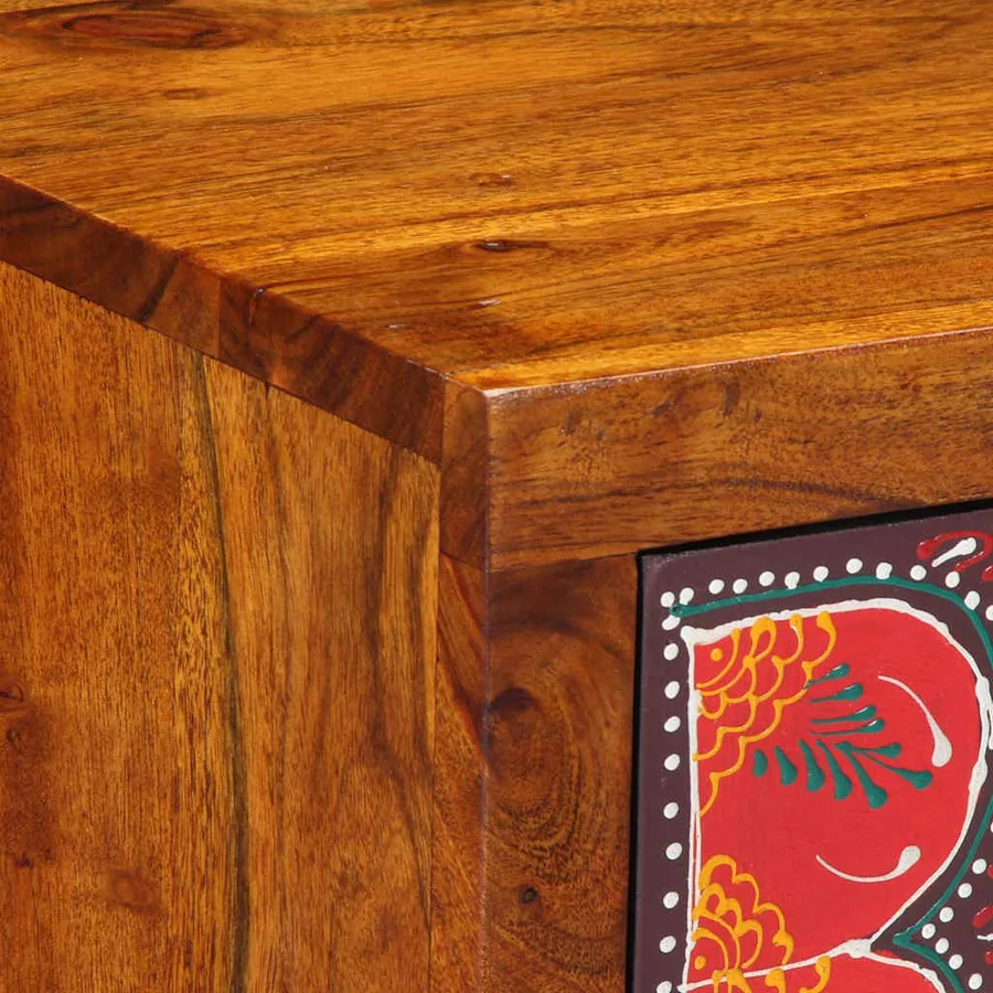 Table de chevet 35x35x45 cm bois d'acacia massif - 5