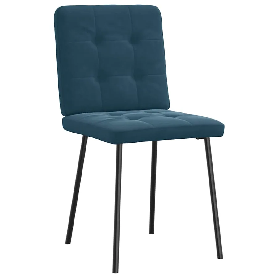 Chaises à manger lot de 2 Bleu Velours - 3