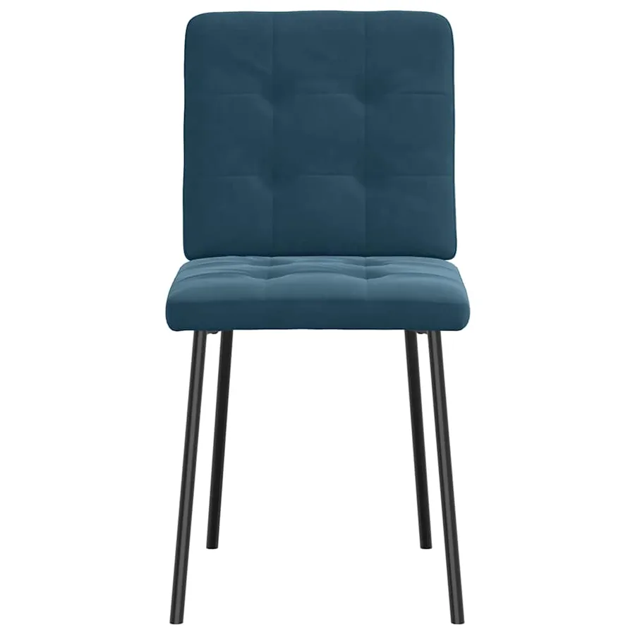 Chaises à manger lot de 2 Bleu Velours - 4