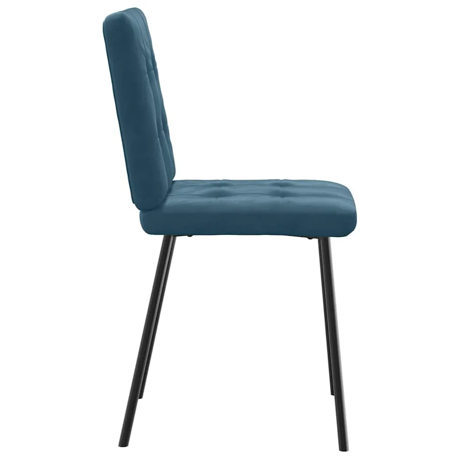 Chaises à manger lot de 2 Bleu Velours - 5