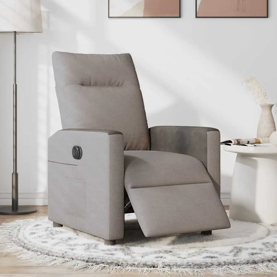 Fauteuil inclinable électrique Taupe Tissu - 2