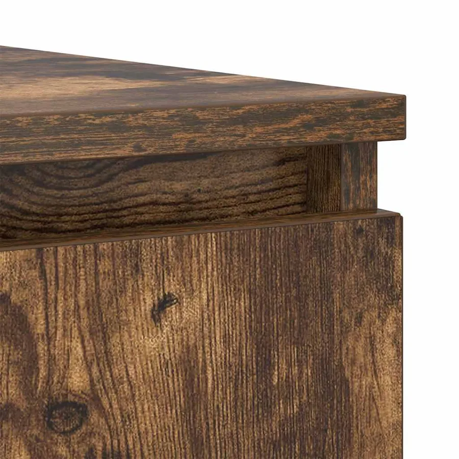 Buffet avec tiroirs chêne fumé 100,5x35x76 cm bois d'ingénierie - 10