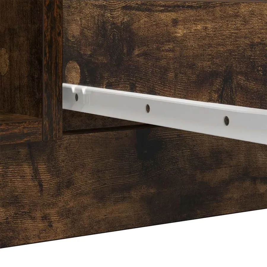 Buffet avec tiroirs chêne fumé 100,5x35x76 cm bois d'ingénierie - 11