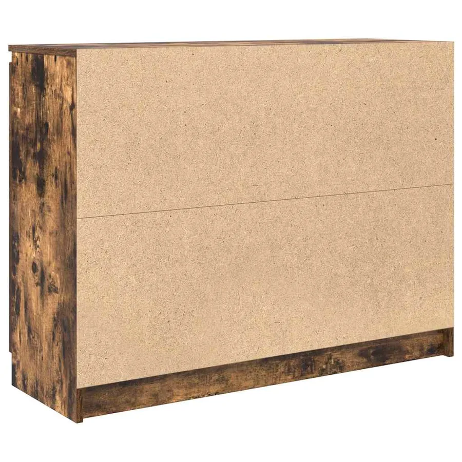 Buffet avec tiroirs chêne fumé 100,5x35x76 cm bois d'ingénierie - 8