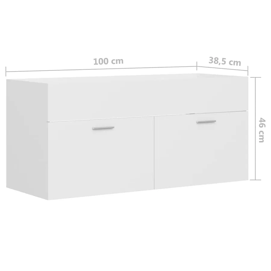 Ensemble de meubles de salle de bain Blanc Aggloméré - 14