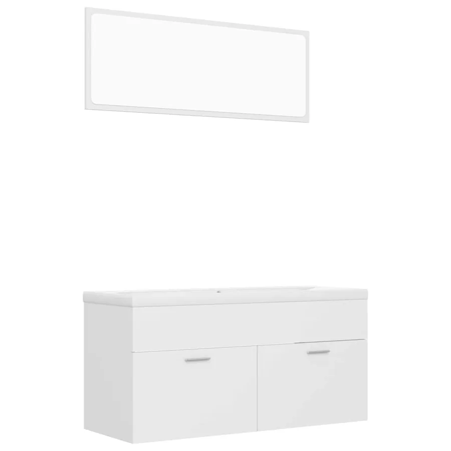Ensemble de meubles de salle de bain Blanc Aggloméré - 2