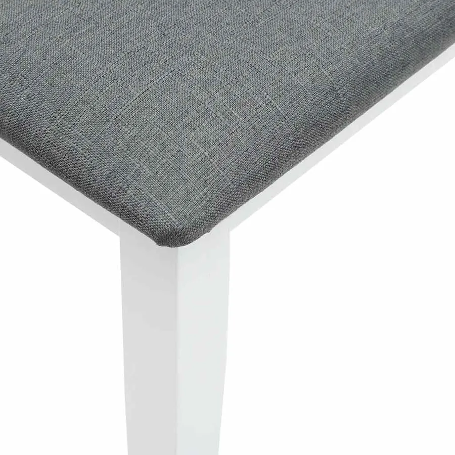 Banc 110 cm blanc bois massif caoutchouc - 7