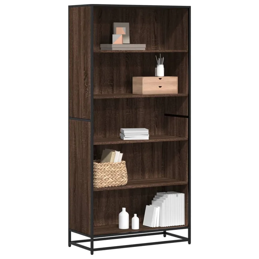 Bibliothèque chêne marron 80,5x35x170,5 cm bois d'ingénierie