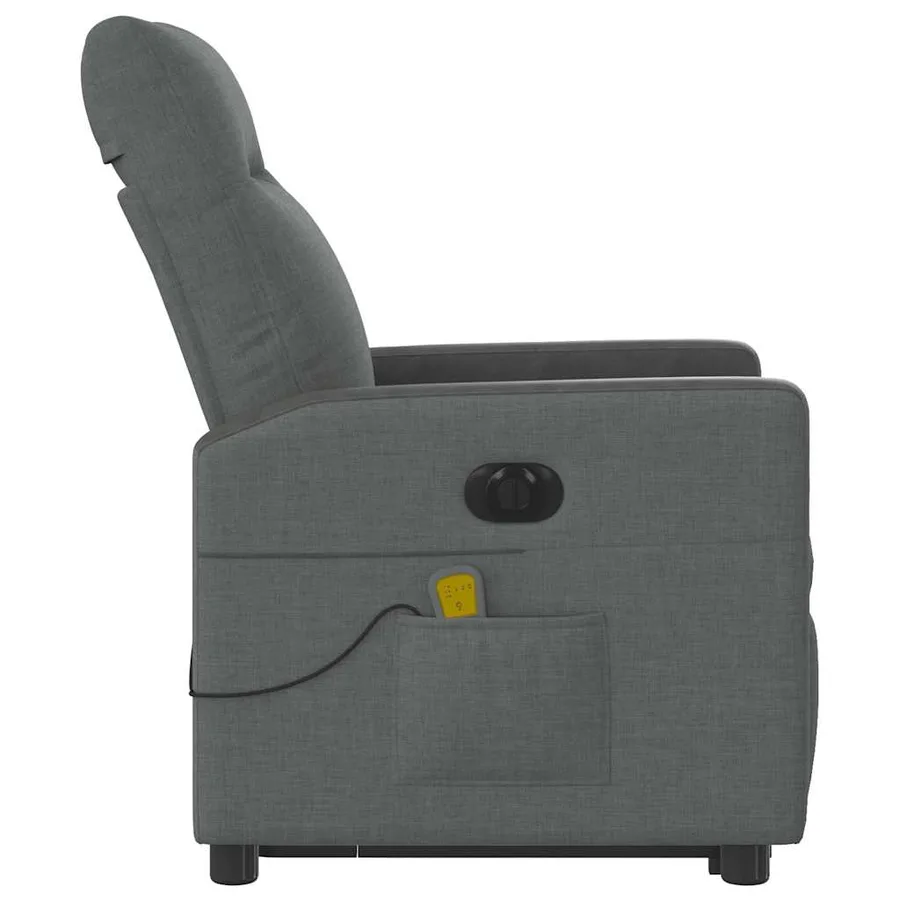 Fauteuil inclinable de massage électrique Gris foncé Tissu - 6