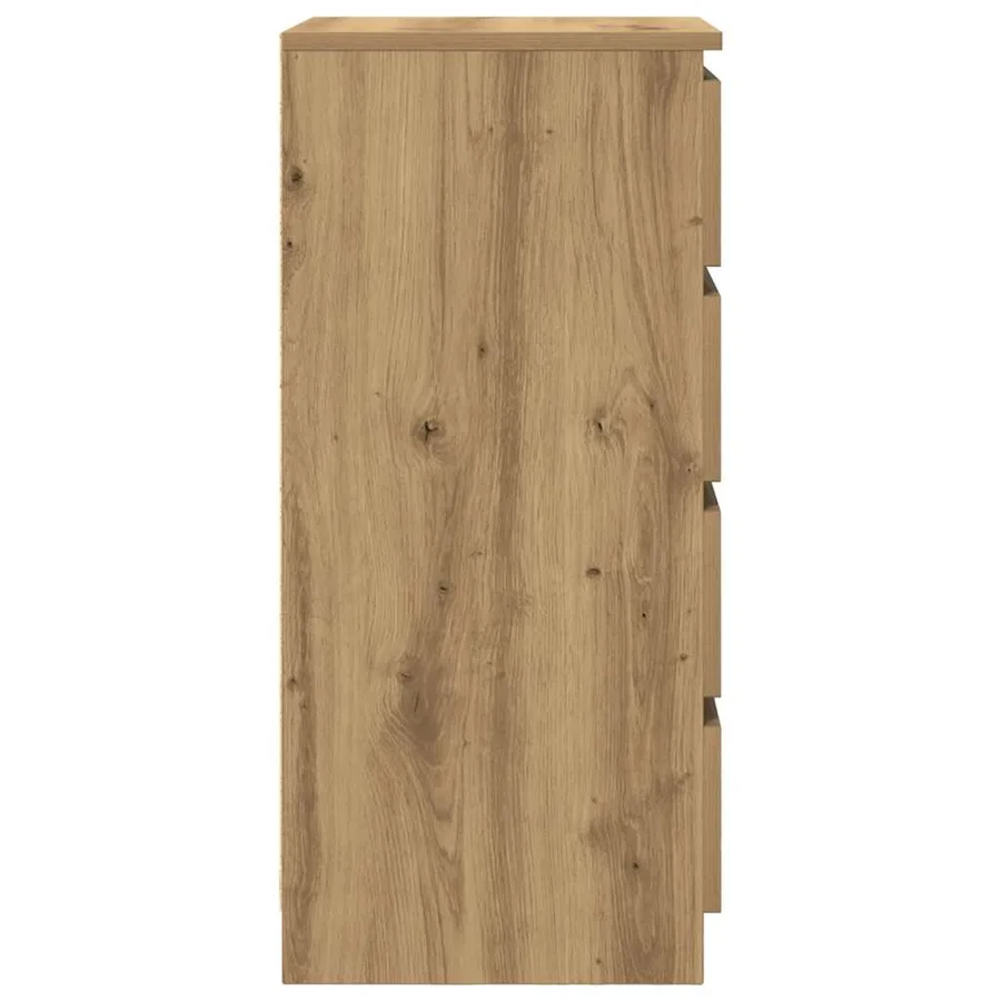 Buffet et tiroirs chêne artisanal 37,5x35x99 cm bois ingénierie - 7
