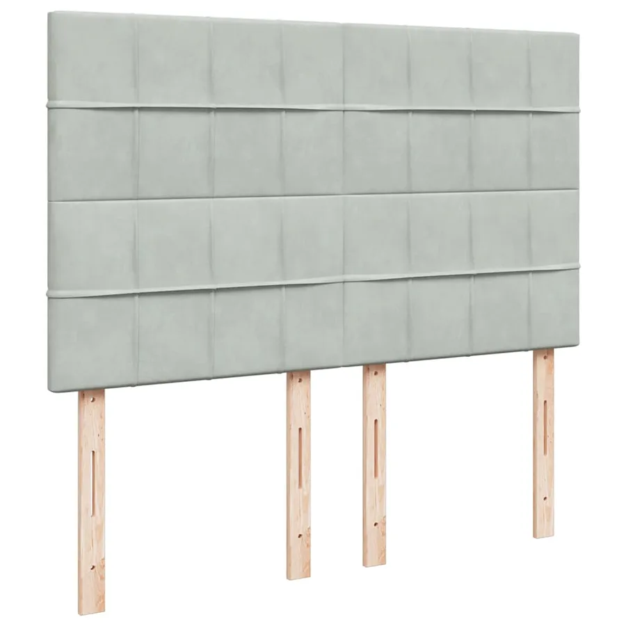 Cadre de lit ottoman et matelas gris clair 140x190 velours - 13