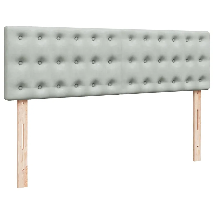 Cadre de lit ottoman et matelas gris clair 140x190 velours - 10