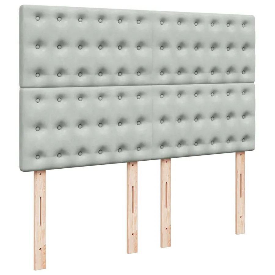 Cadre de lit ottoman et matelas gris clair 140x190 velours - 13