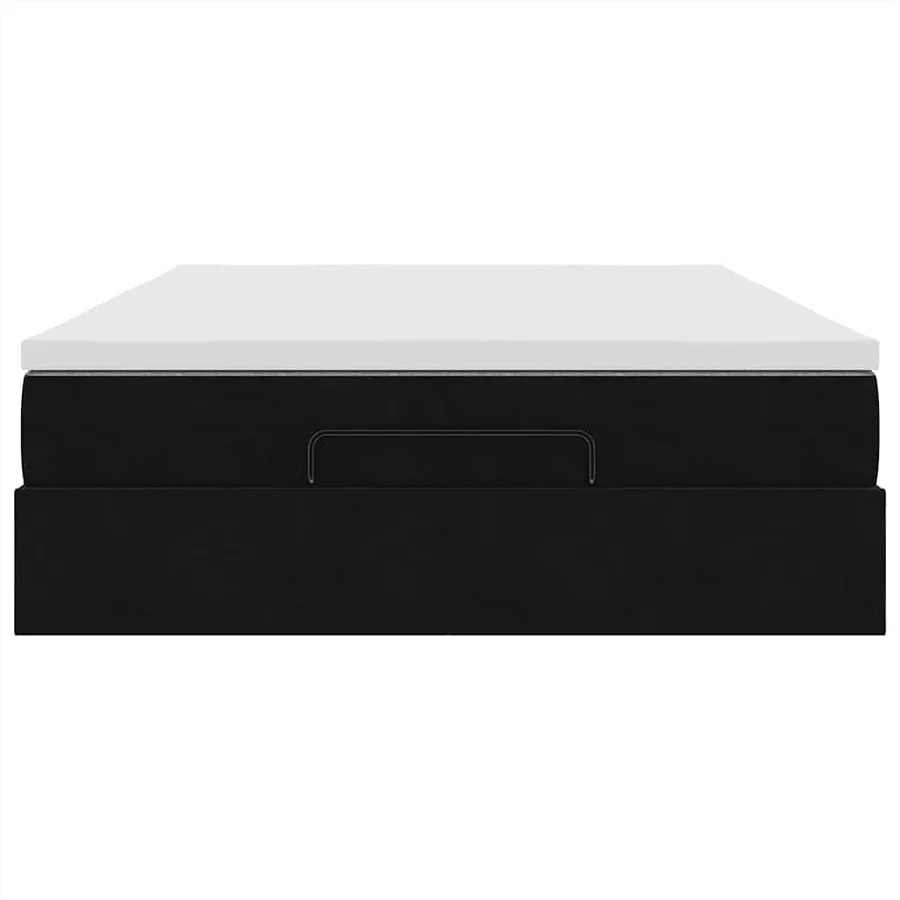 Cadre de lit ottoman avec matelas noir 140x190 cm velours - 7