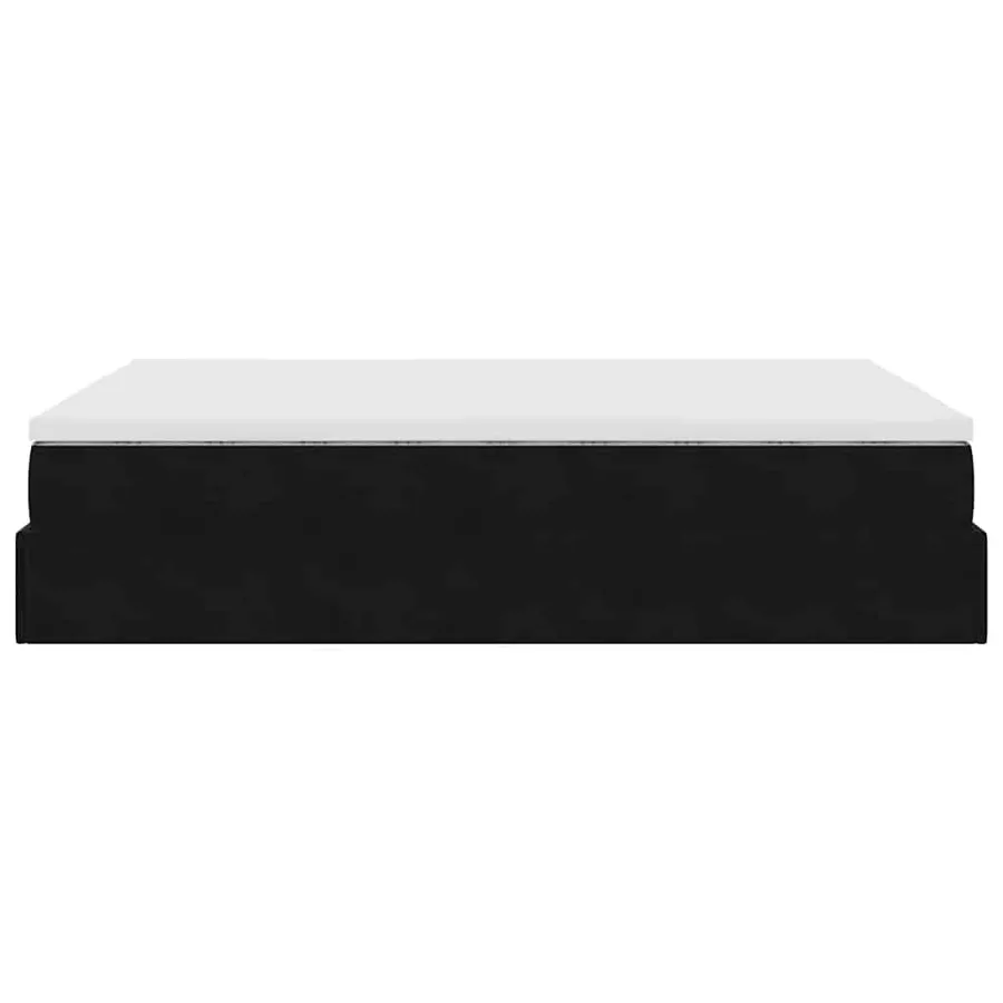 Cadre de lit ottoman avec matelas noir 140x190 cm velours - 9