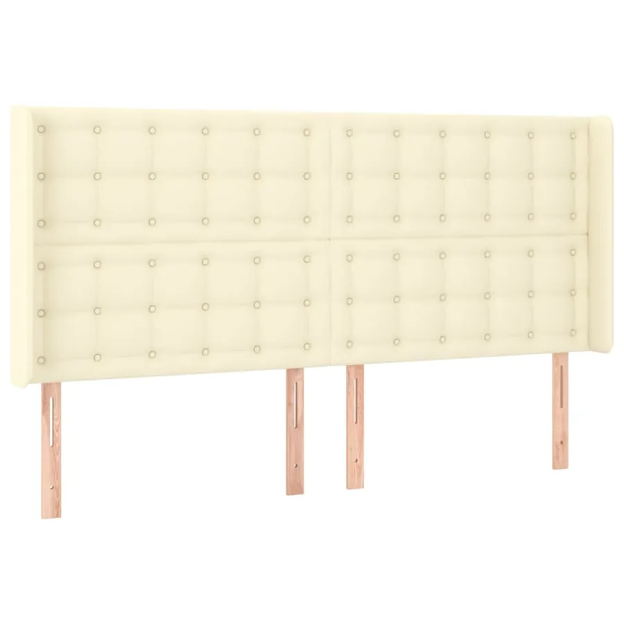 Sommier à lattes de lit matelas LED Crème 160x200 cm Similicuir - 7