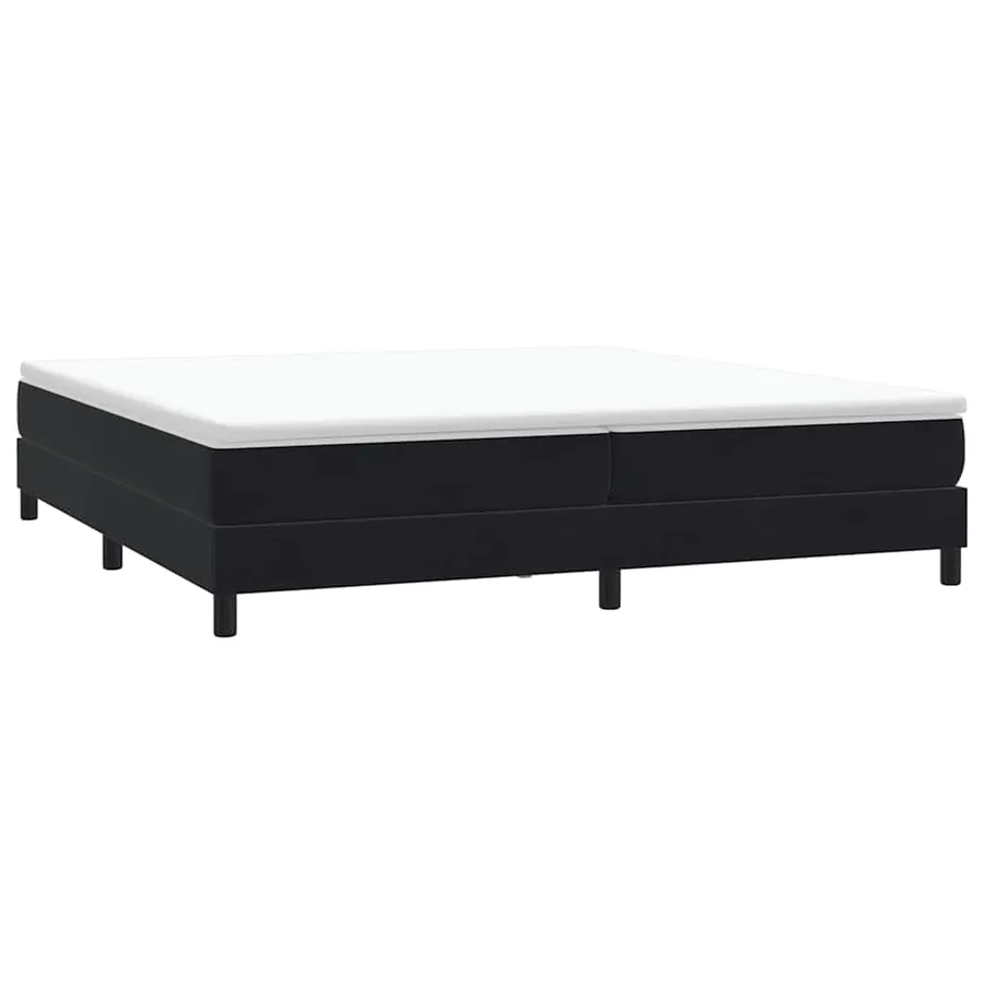 Sommier à lattes de lit avec matelas noir 180x210 cm velours - 5