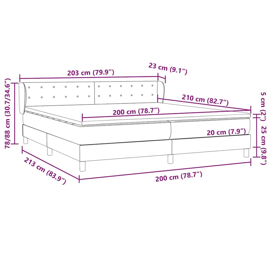 Sommier à lattes de lit et matelas gris clair 200x210cm velours - 12