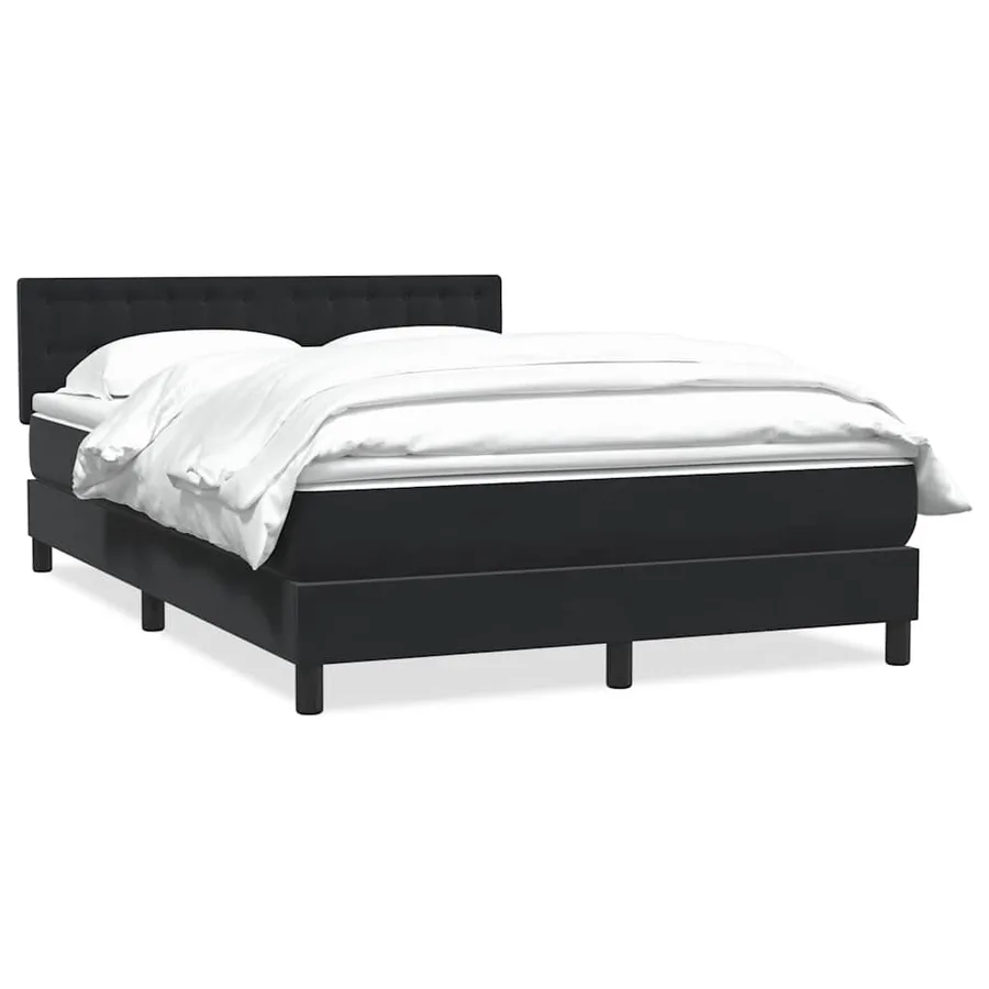 Sommier à lattes de lit avec matelas noir 140x210 cm velours - 2