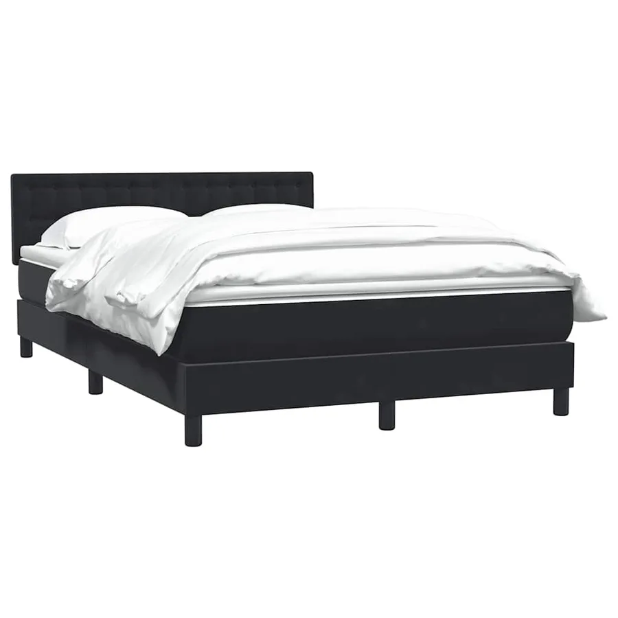 Sommier à lattes de lit avec matelas noir 140x210 cm velours - 3