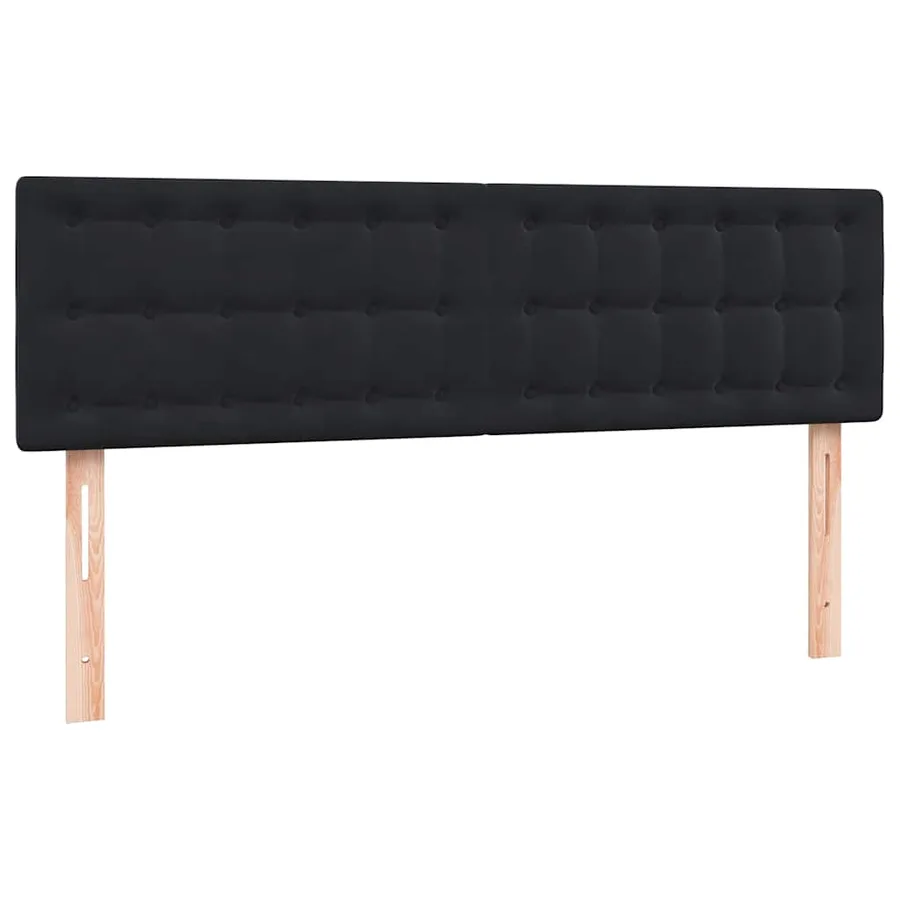 Sommier à lattes de lit avec matelas noir 140x210 cm velours - 6