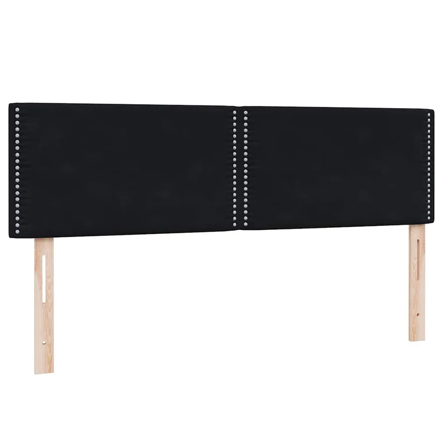 Sommier à lattes de lit avec matelas noir 140x210 cm velours - 6