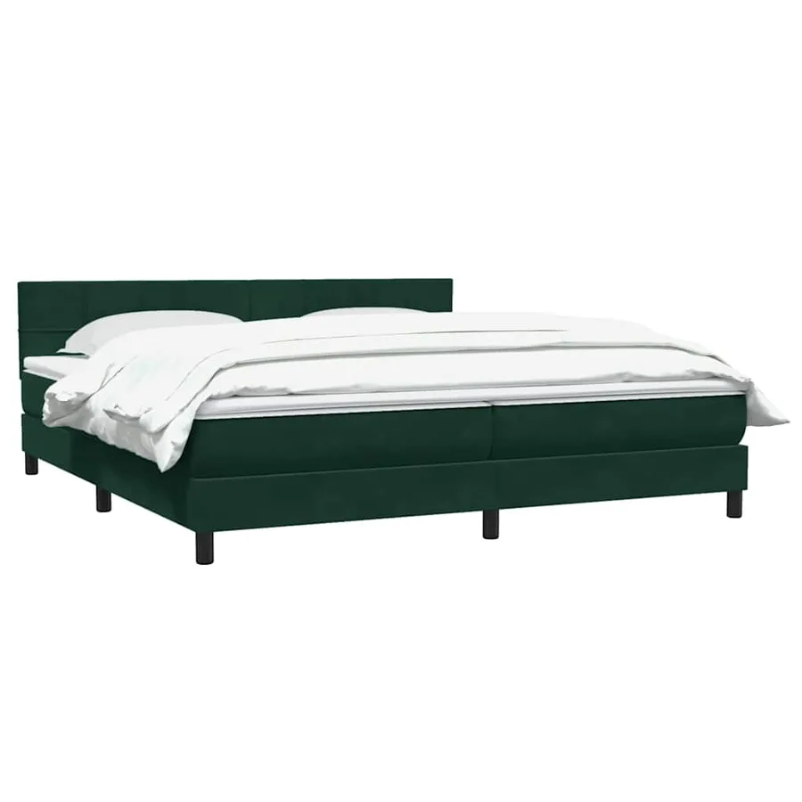 Sommier à lattes de lit et matelas vert foncé 180x210cm velours - 3