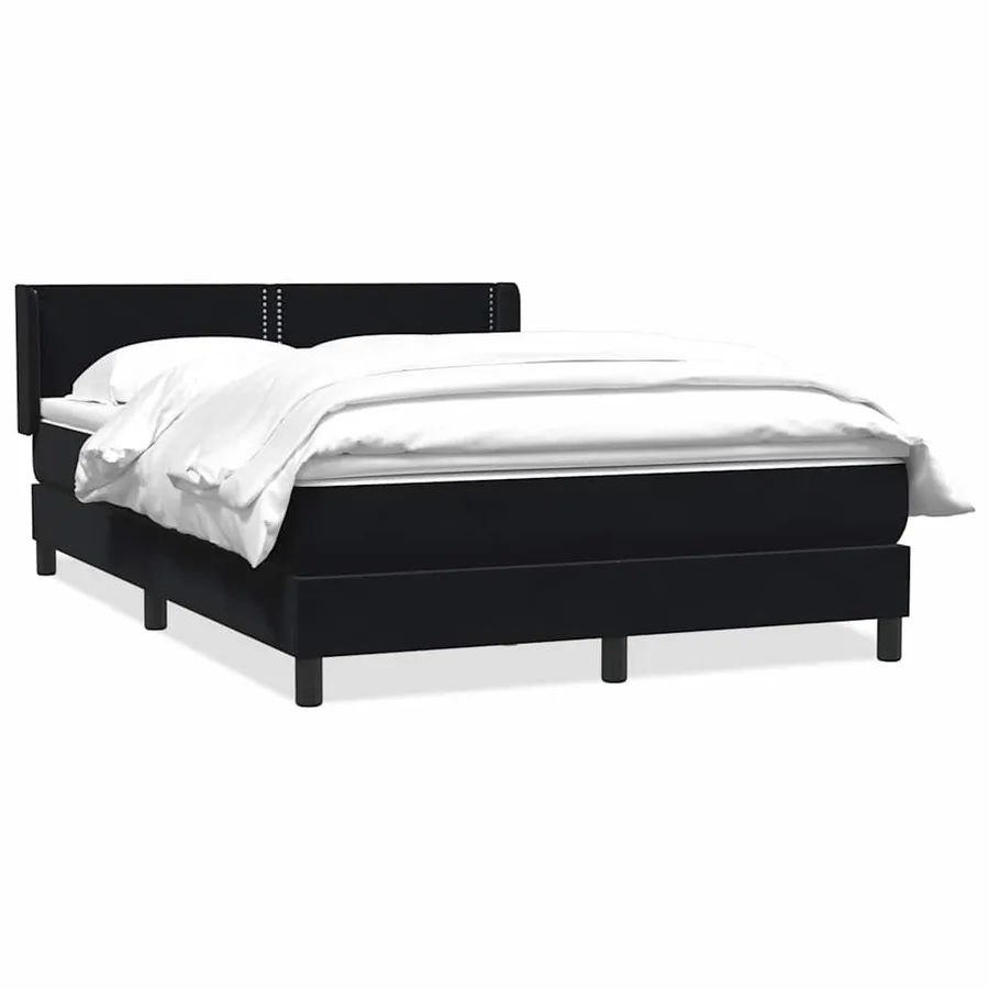 Sommier à lattes de lit avec matelas noir 140x210 cm velours - 2