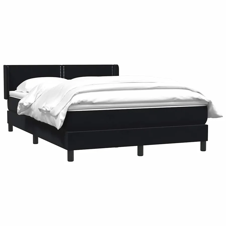 Sommier à lattes de lit avec matelas noir 140x210 cm velours - 3