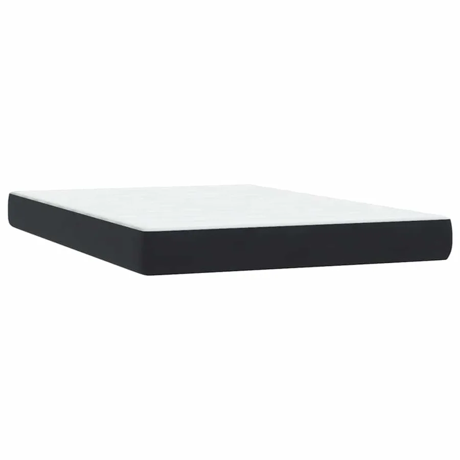 Sommier à lattes de lit avec matelas noir 140x210 cm velours - 6