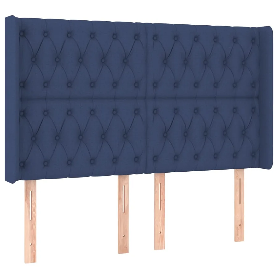 Sommier à lattes de lit matelas et LED Bleu 140x200 cm Tissu - 7