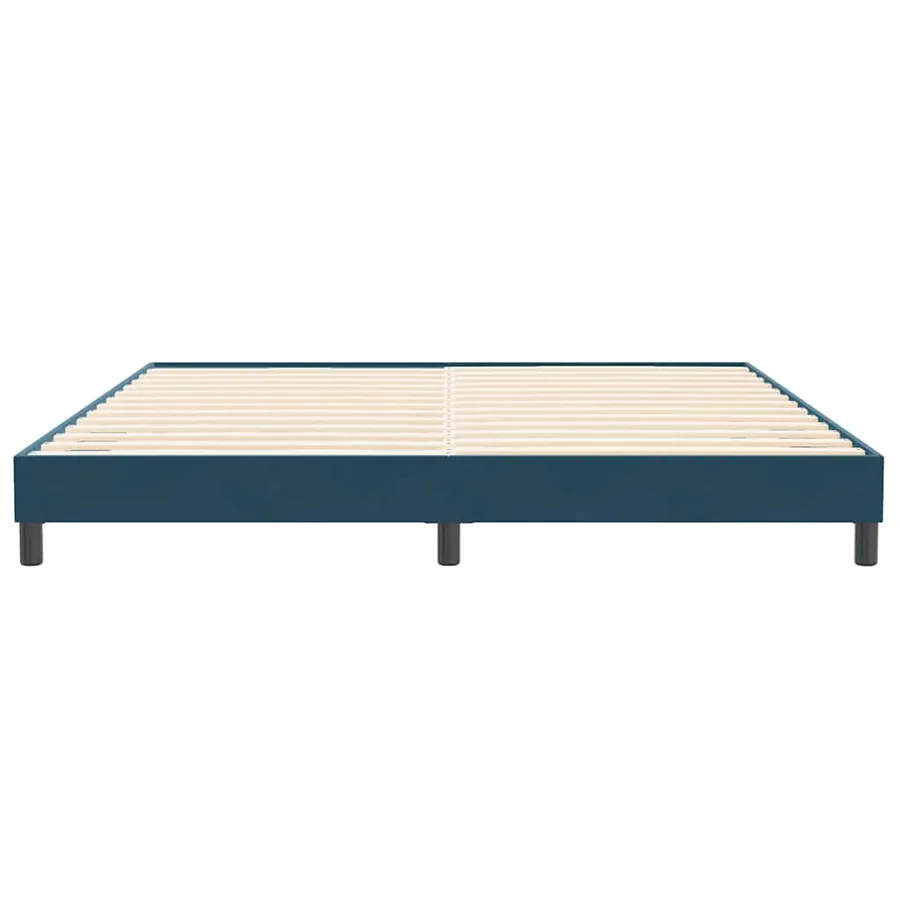 Cadre de lit sans matelas bleu foncé 200x210 cm velours - 5