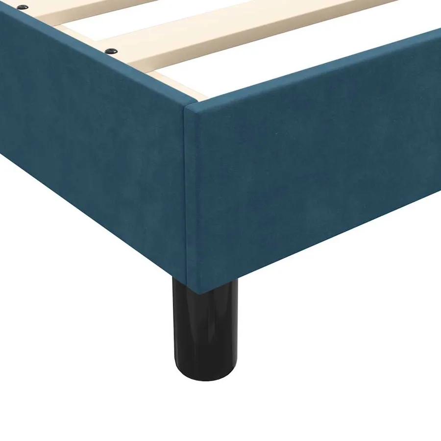 Cadre de lit sans matelas bleu foncé 200x210 cm velours - 8