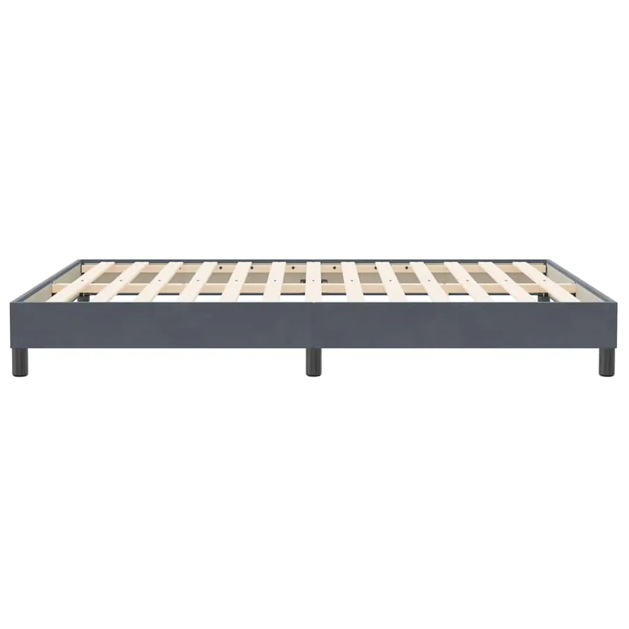 Cadre de lit sans matelas gris foncé 140x210 cm velours - 6
