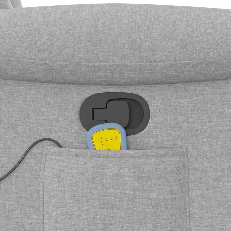 Fauteuil de massage inclinable gris nuage tissu - 14