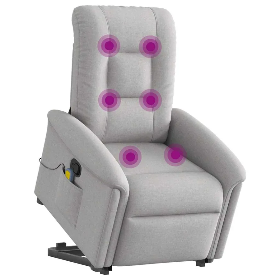 Fauteuil de massage inclinable gris nuage tissu - 2
