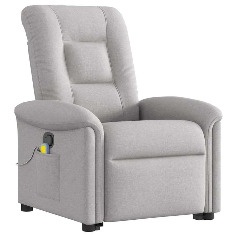 Fauteuil de massage inclinable gris nuage tissu - 4