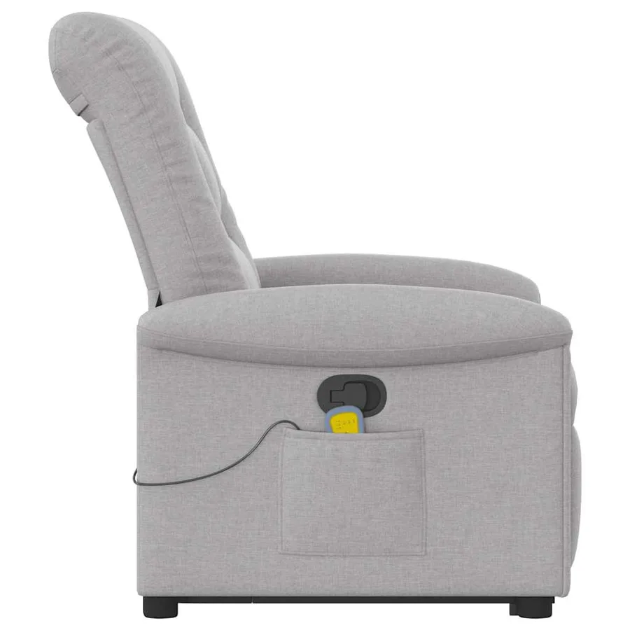 Fauteuil de massage inclinable gris nuage tissu - 6