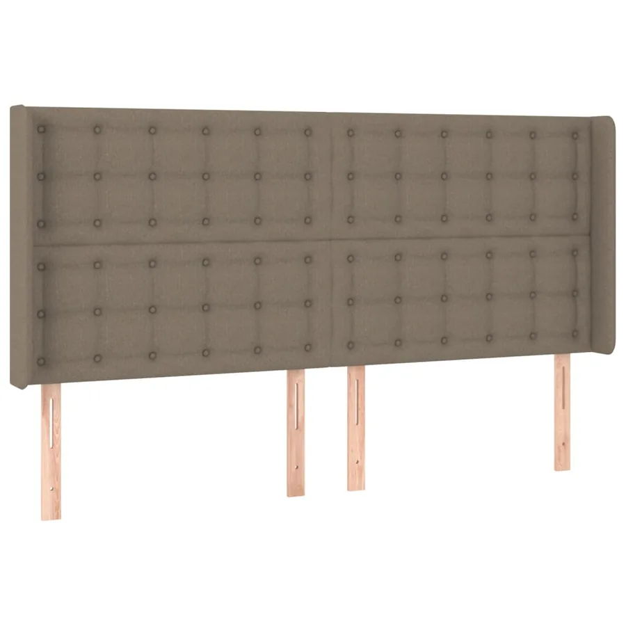 Sommier à lattes de lit matelas et LED Taupe 160x200 cm Tissu - 7