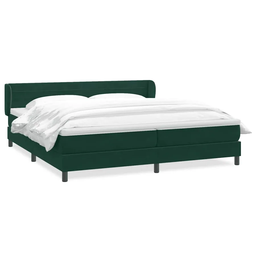 Sommier à lattes de lit et matelas vert foncé 180x210cm velours - 2