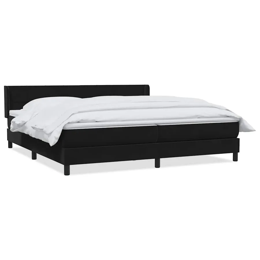 Sommier à lattes de lit avec matelas noir 200x210 cm Velours - 2