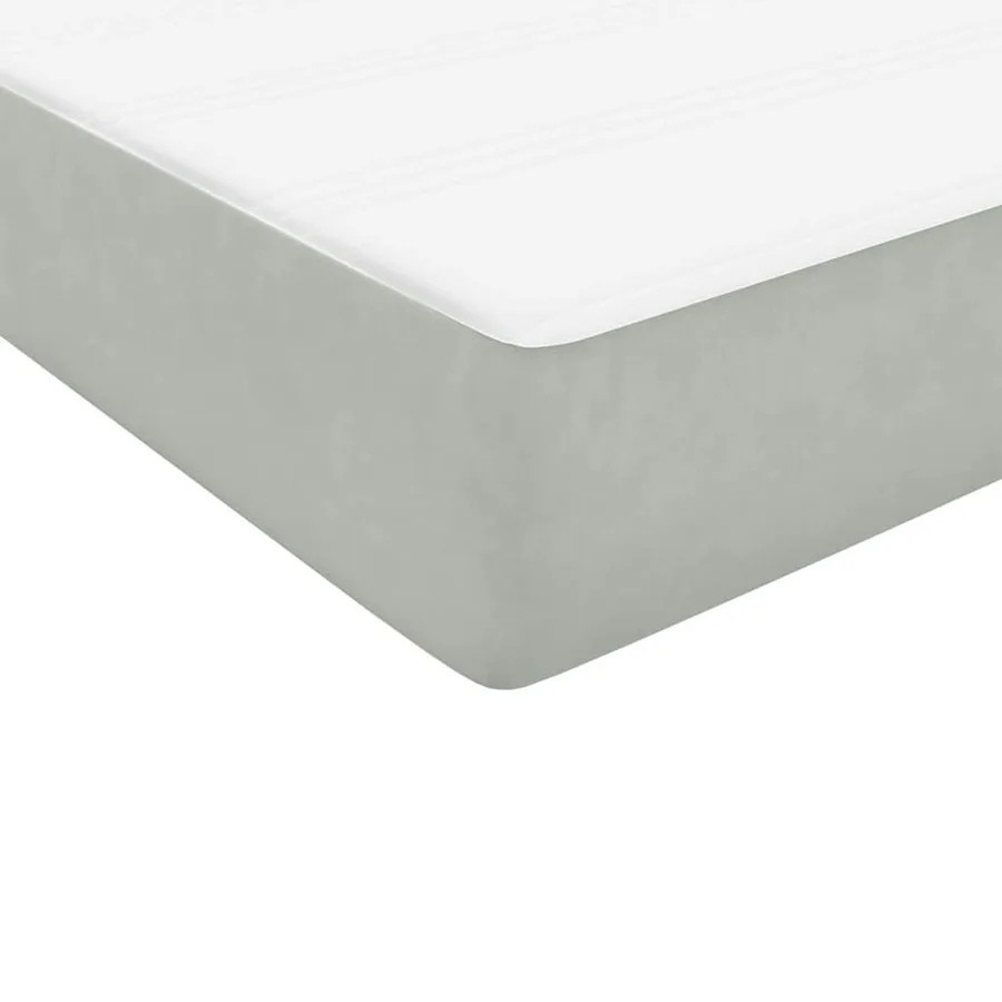 Sommier à lattes de lit et matelas gris clair 180x210cm velours - 9