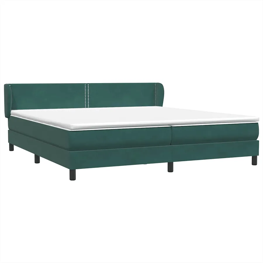 Sommier à lattes de lit et matelas vert foncé 180x210cm velours - 4