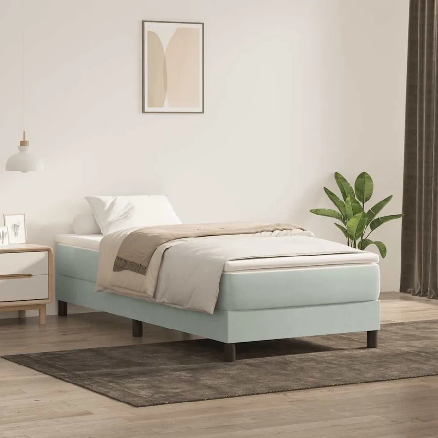 Sommier à lattes de lit sans matelas gris clair 100x210cm - 4