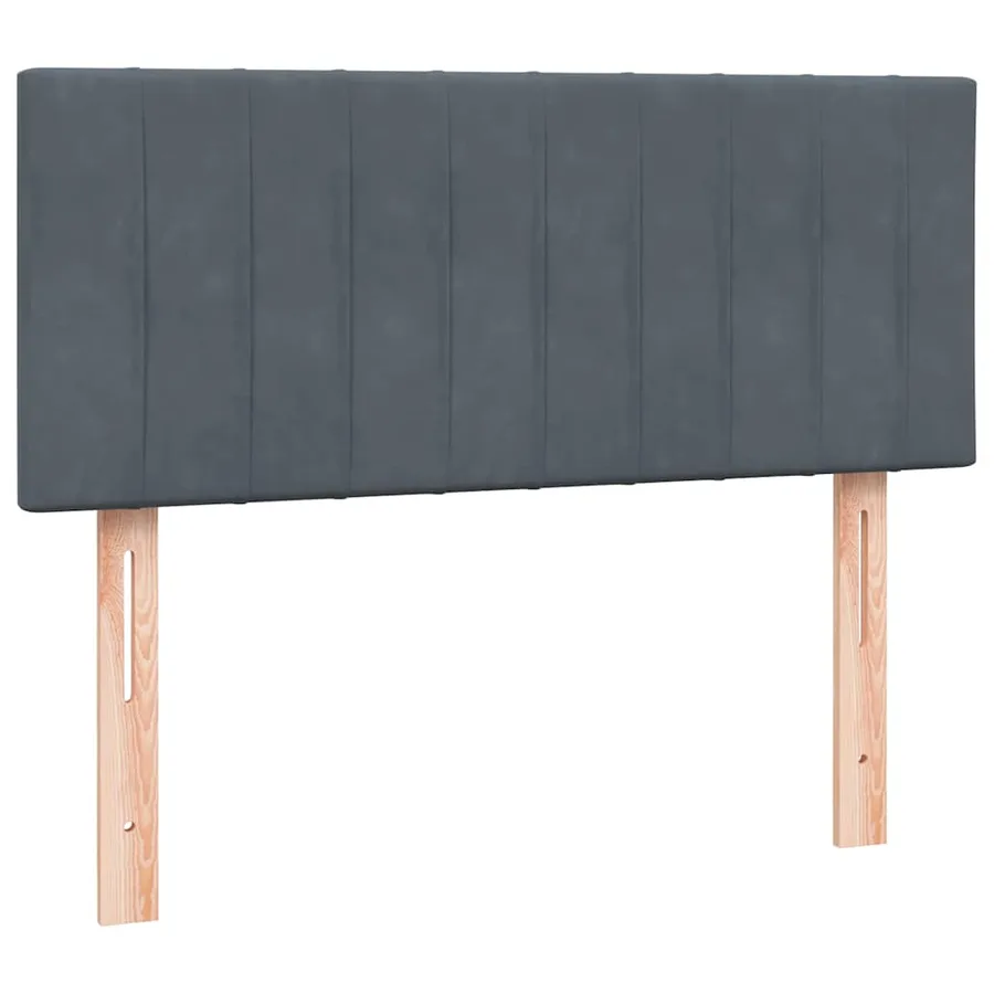 Sommier à lattes de lit et matelas gris foncé 120x210cm velours - 6